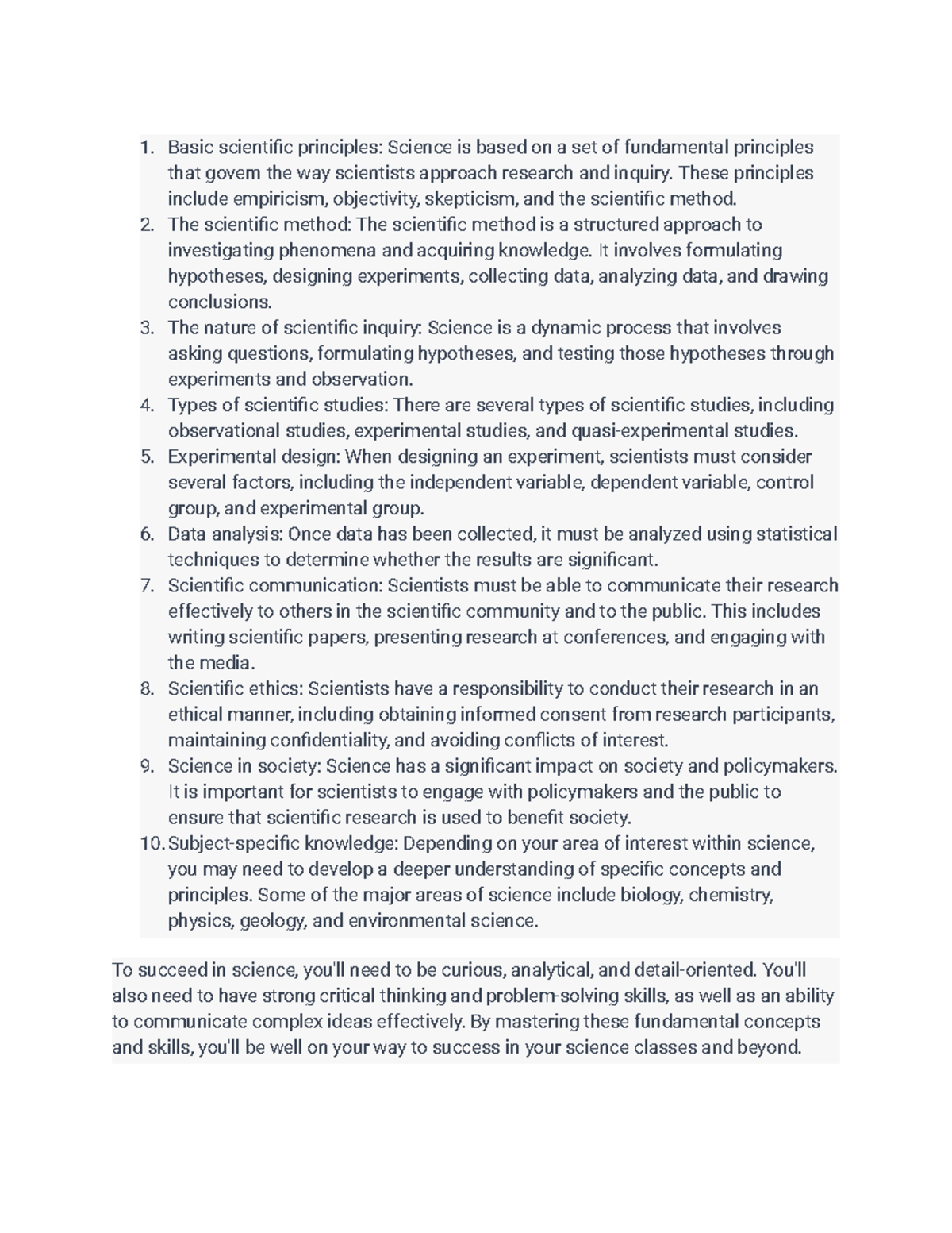 Scientific Basics Class Notes: Principles, Method, and Ethics - Studocu