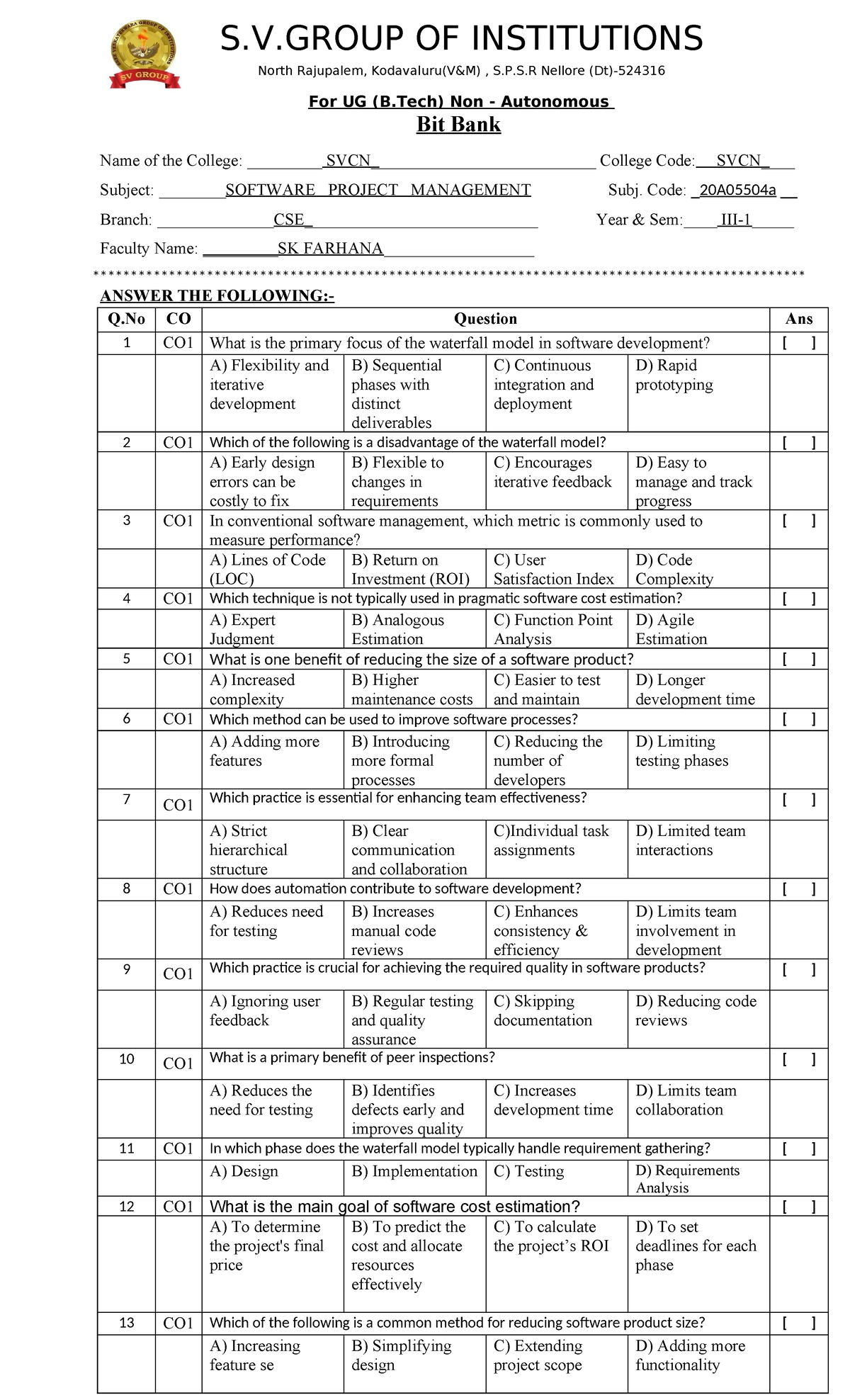 SPM - BIT Bank - IT IS VERY USEFUL - S.V OF INSTITUTIONS North ...