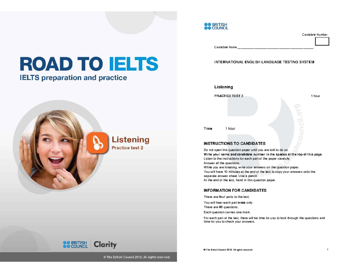 Listening Practice 2 for IELTS Preparation (BRITISH COUNCIL) - Studocu