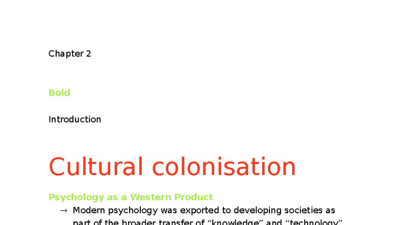 Chapter 2 - Cultural Colonisation in Psychology: A Critical Perspective ...