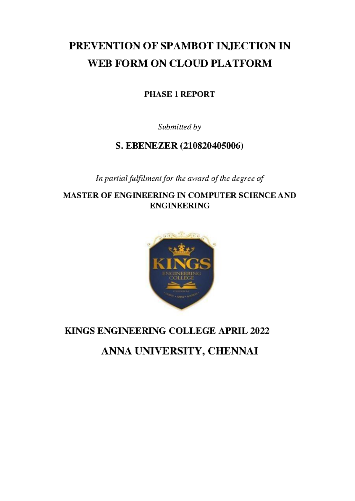Ebenezer Record Part1 - Updated - i PREVENTION OF SPAMBOT INJECTION IN ...