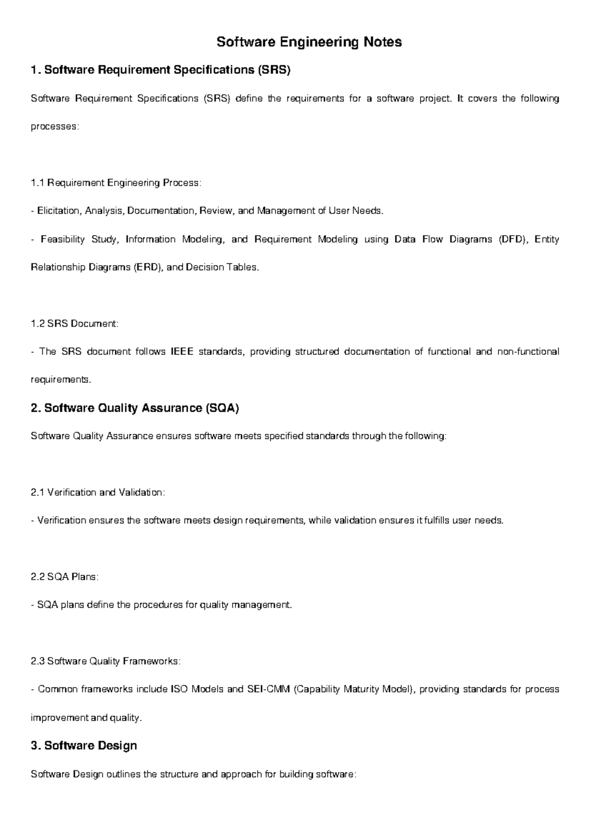 Comprehensive Software Engineering Notes - Comprehensive Notes on ...