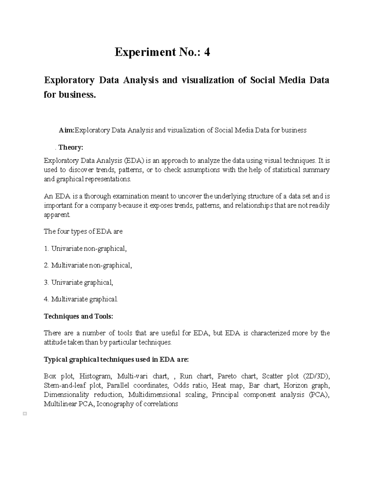Experiment No. 4: EDA & Visualization of Social Media Data - Studocu