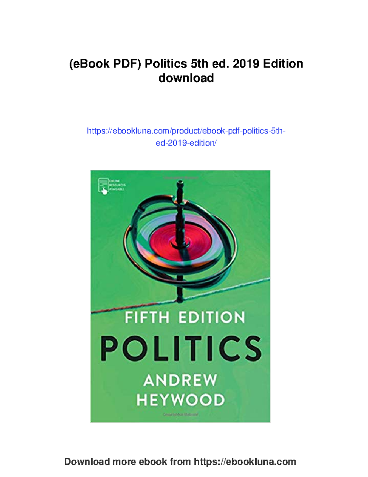 Politics: A comprehensive guide to key concepts and theories - Studocu