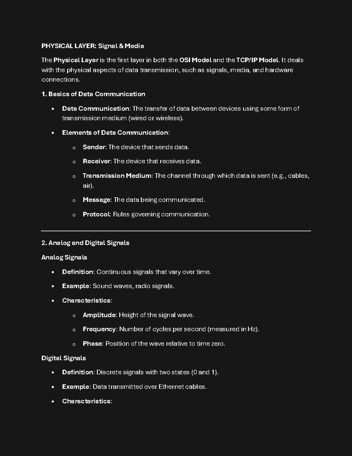 Unit 2 - Physical Layer: Signals, Media & Transmission Impairments ...