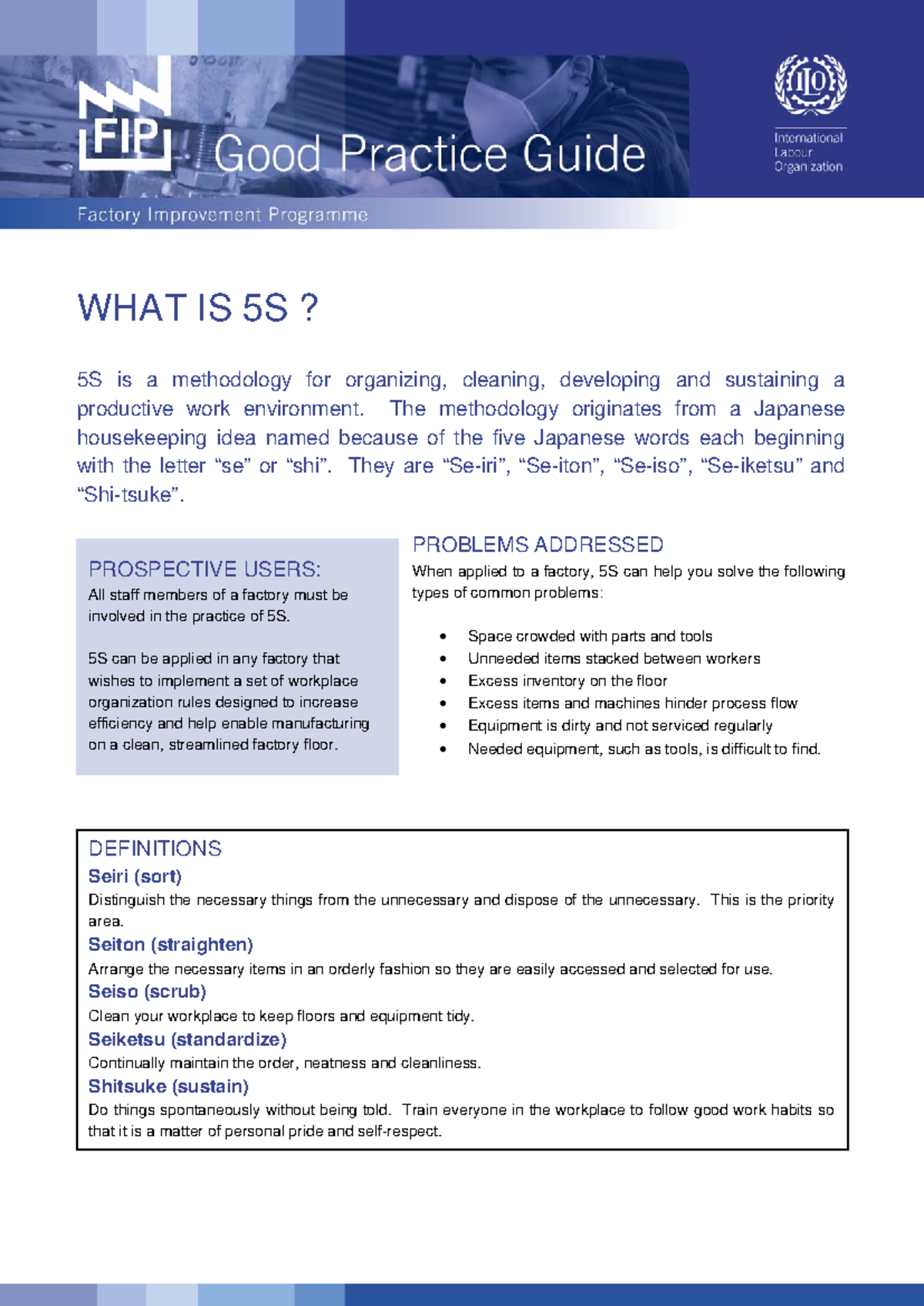 What is 5S - 5S for laboratory management - PROSPECTIVE USERS: All ...