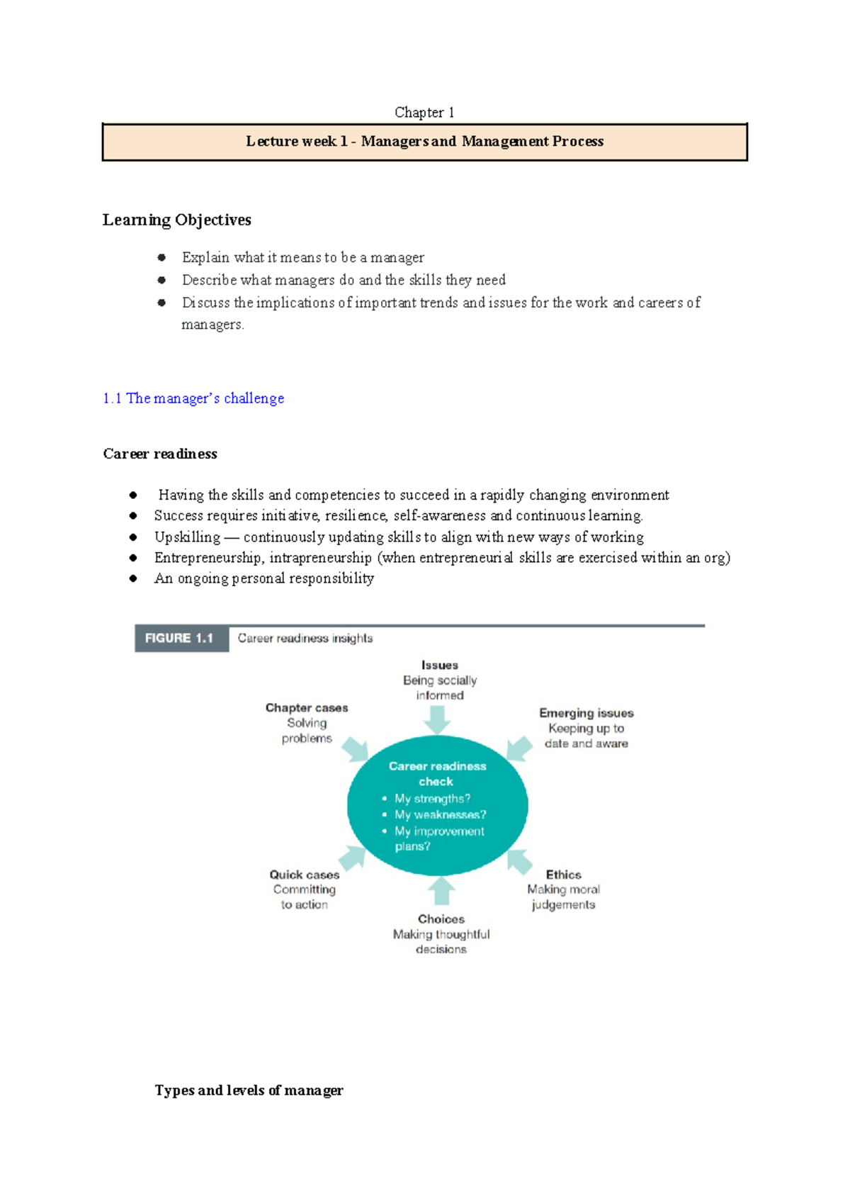 Lecture week 1 - Managers and Management Process - Chapter 1 Lecture ...