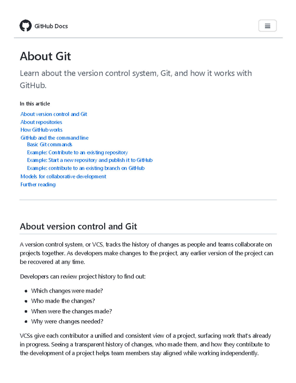 About Git - Git Hub Docs (Introduction to GITHUB) - Information ...