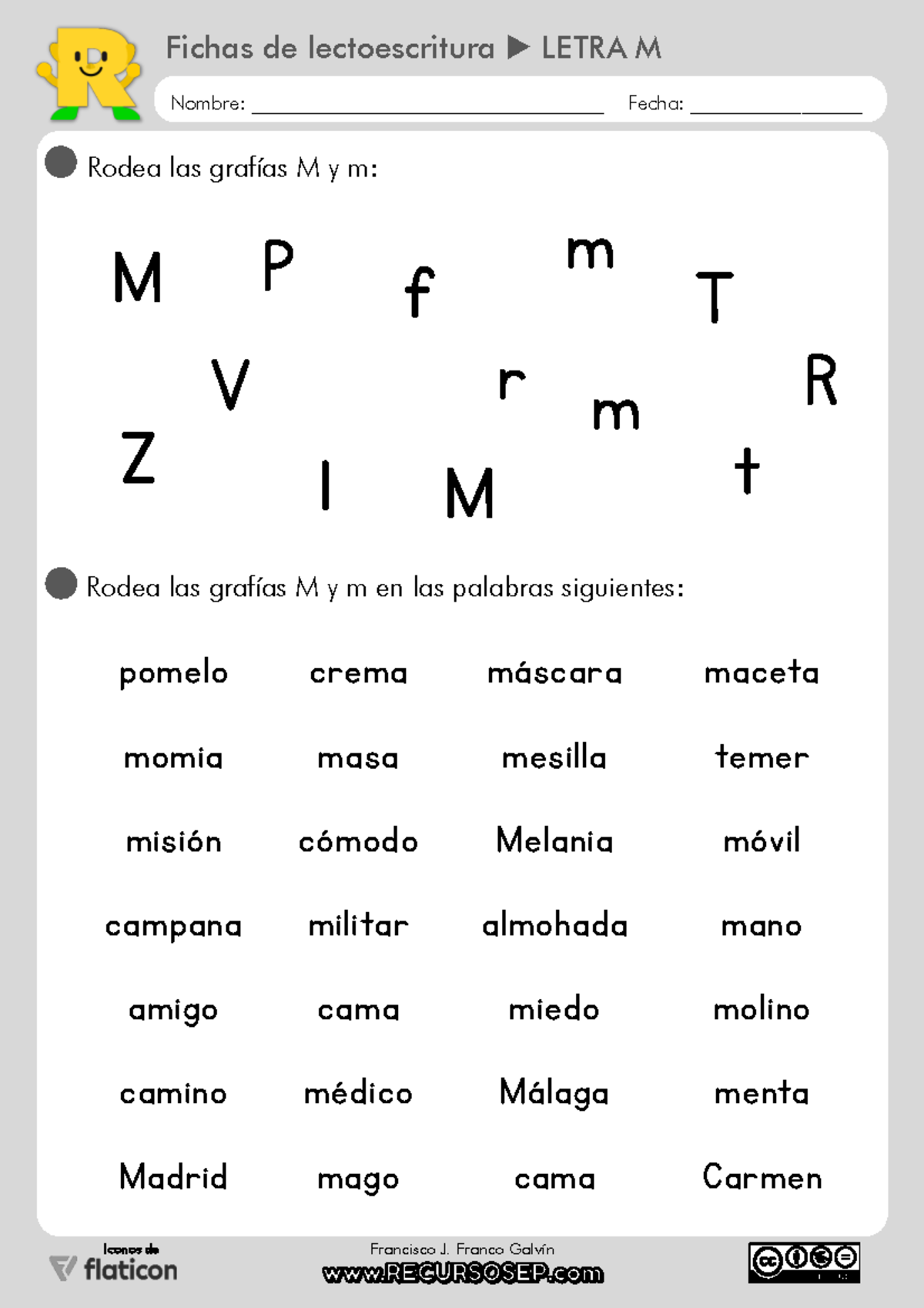 Fichas de Lectoescritura LETRA M - Recursos Montessori - Studocu