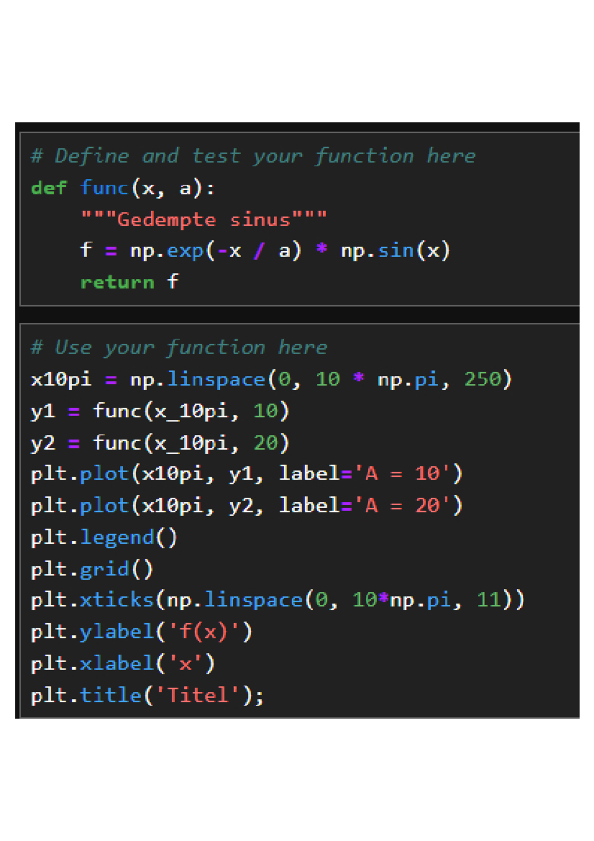 Notebook 4: Exercise 1 — First function - Programmeren 1 - Define and ...
