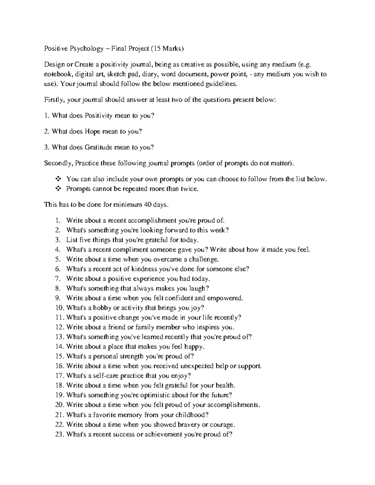 Positive Psychology Journal Prompts Final Project 26032023 125443 am ...