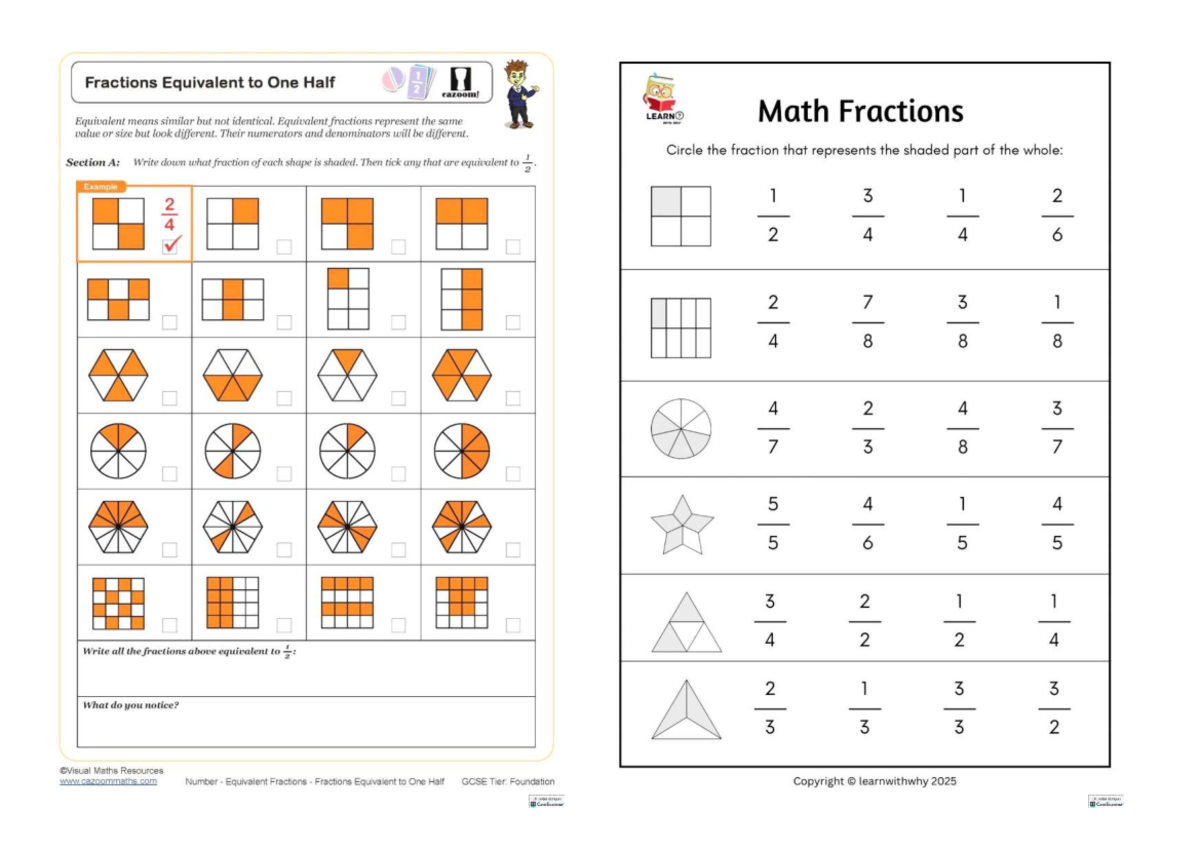GCSE Maths: Equivalent Fractions and Comparing Halves & Quarters - Studocu