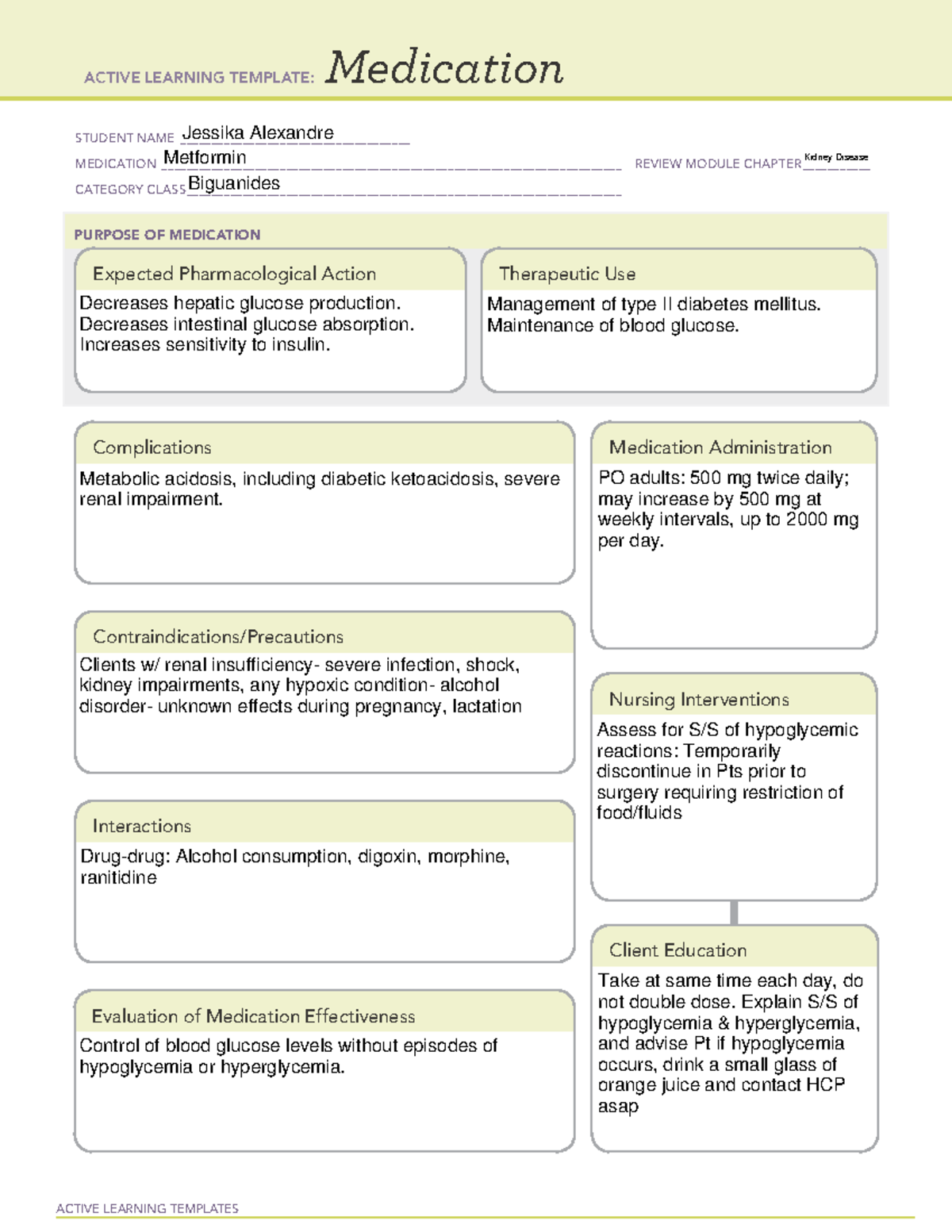 Metformin - ATI Medication Guide for Nursing Students - Studocu