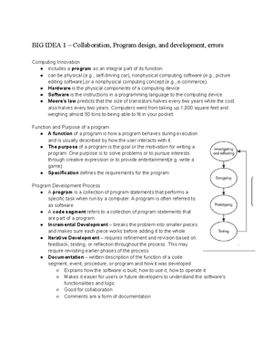 AP CSP full course cheat sheet: key concepts and tech skills overview ...
