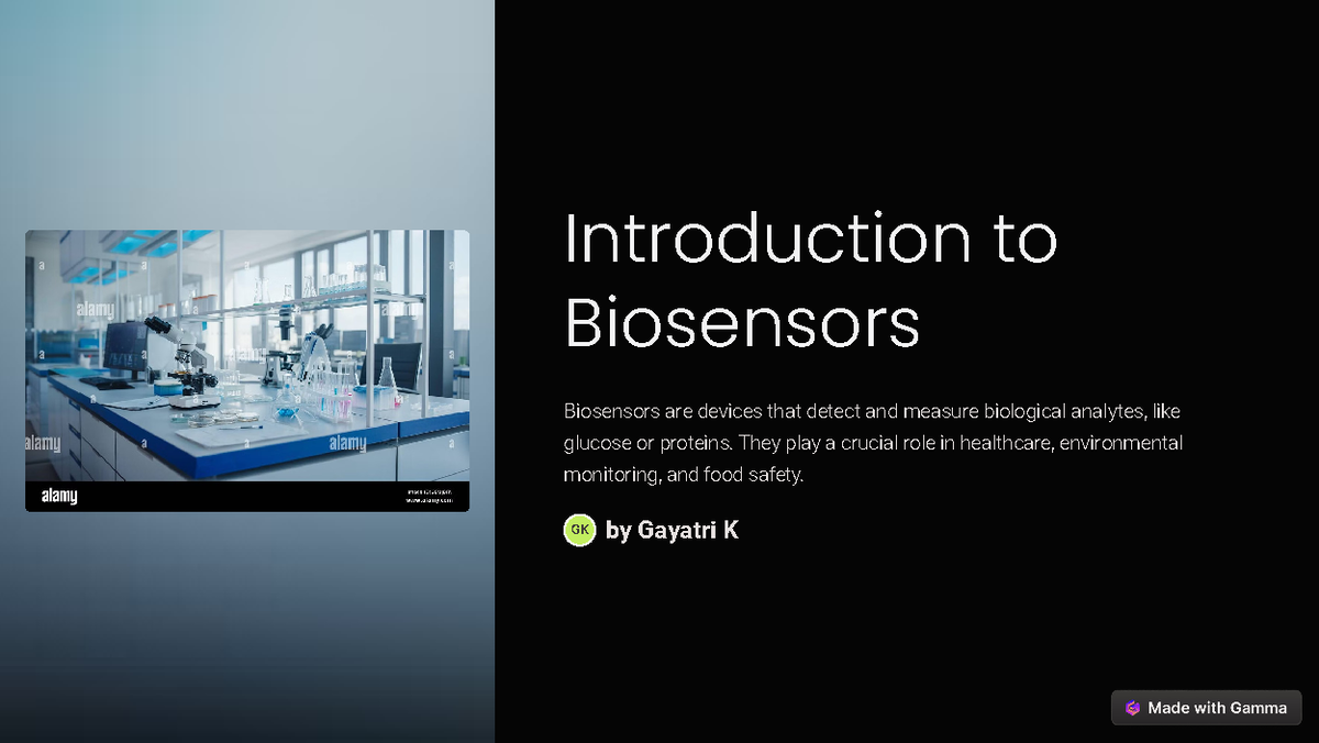 Introduction-to-Biosensors - Introduction to Biosensors Biosensors are ...