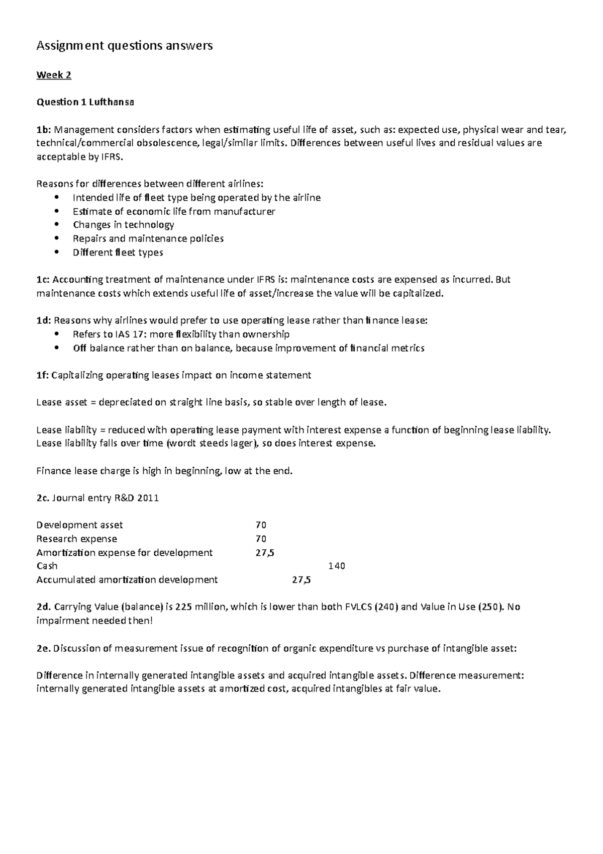 Assignment Questions & Answers: Week 2 Analysis (ACCT101) - Studeersnel