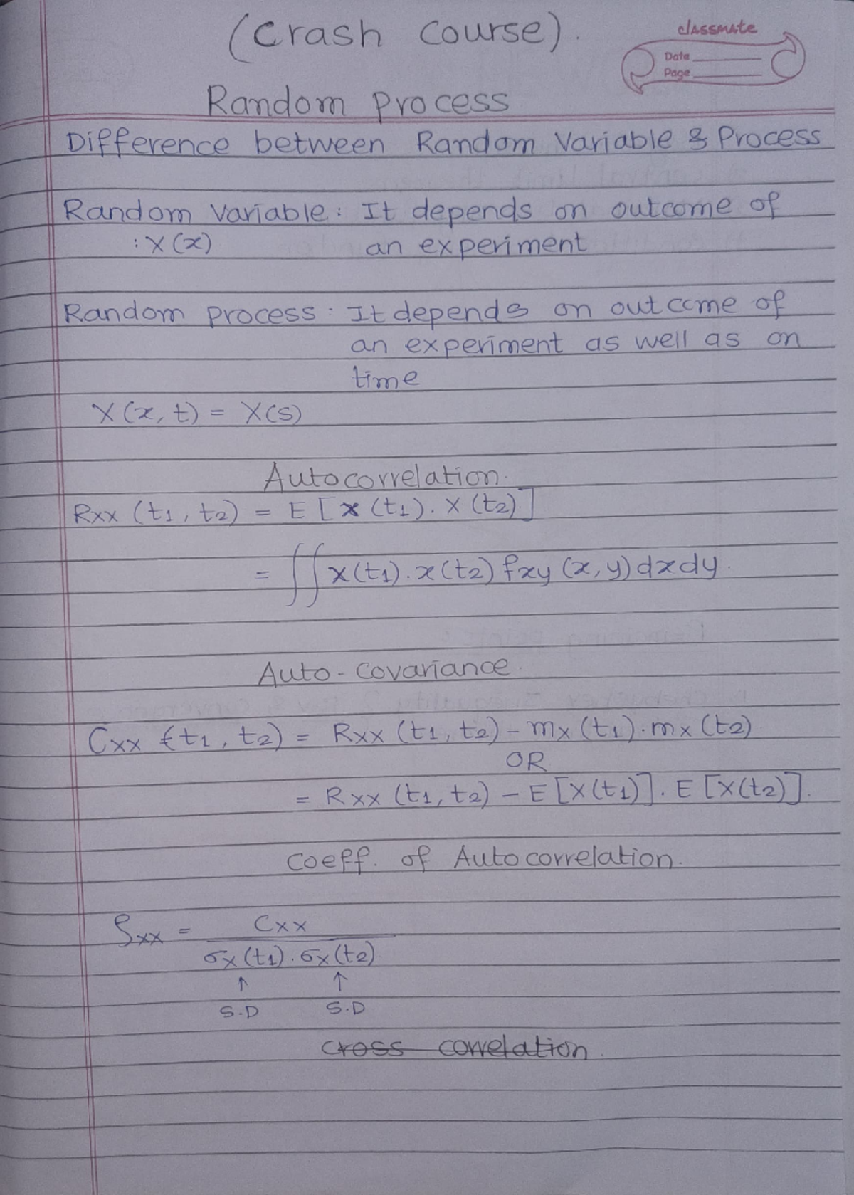 Module 5. RSA crash course notes - (crash course) . classmate Date Page ...