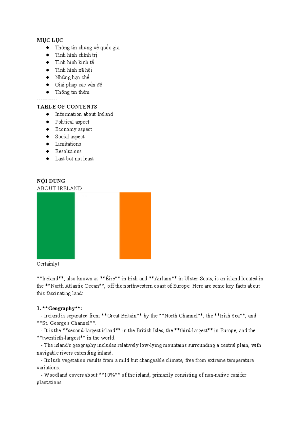 Ireland: Overview of Politics, Economy, and Society - Studocu