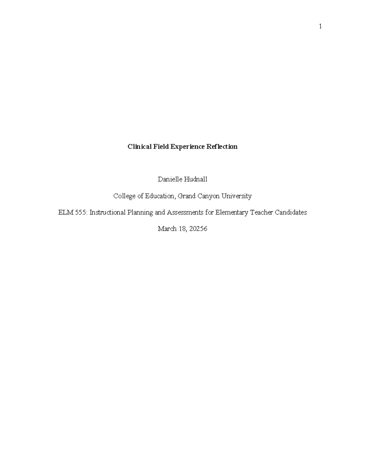 ELM 5th Grade ELA Clinical Field Experience Reflection - Studocu