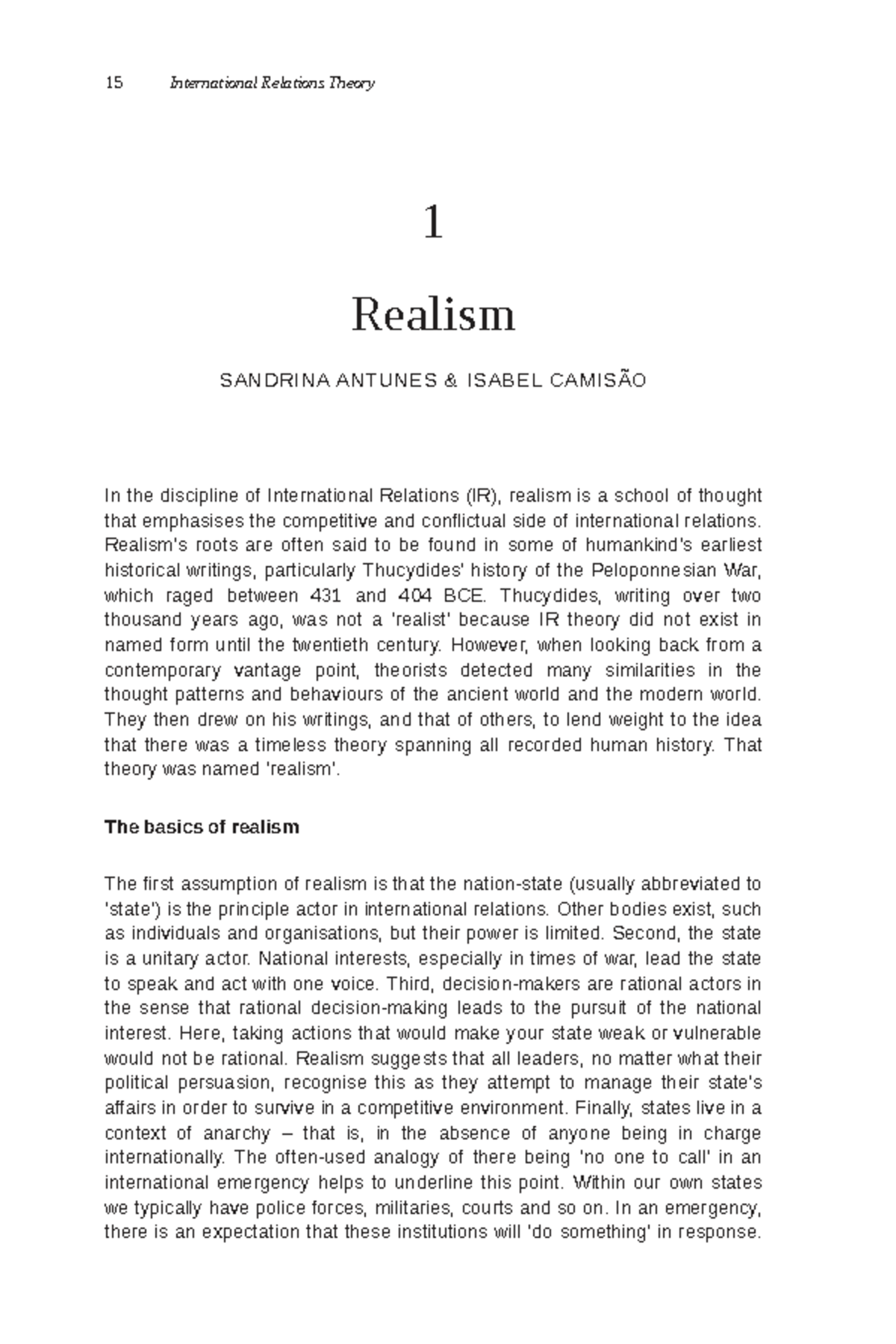 Realism in International Relations: Concepts & Theoretical Foundations ...
