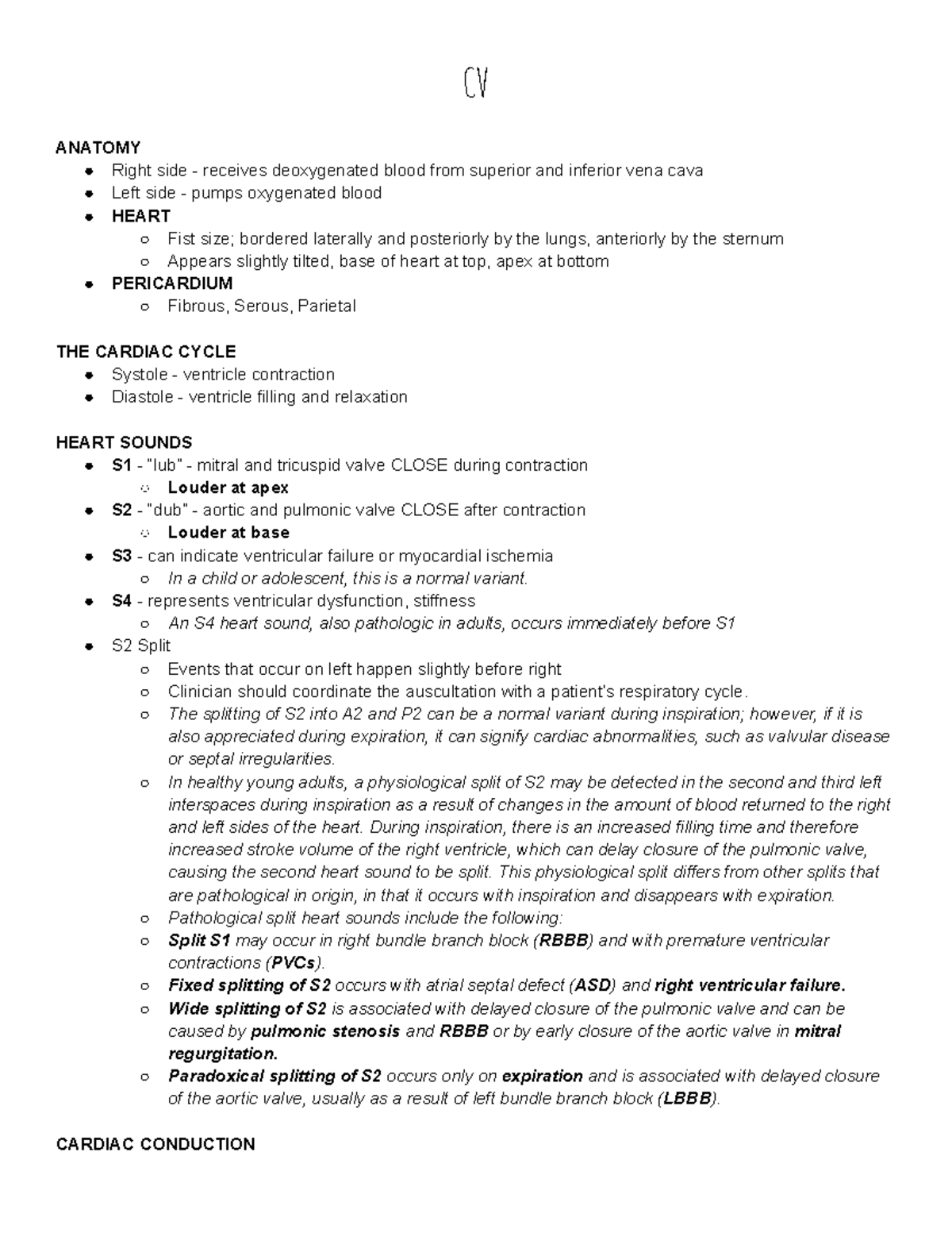 CV - Ch 9 - Comprehensive Lecture Notes on Cardiac Anatomy and ...