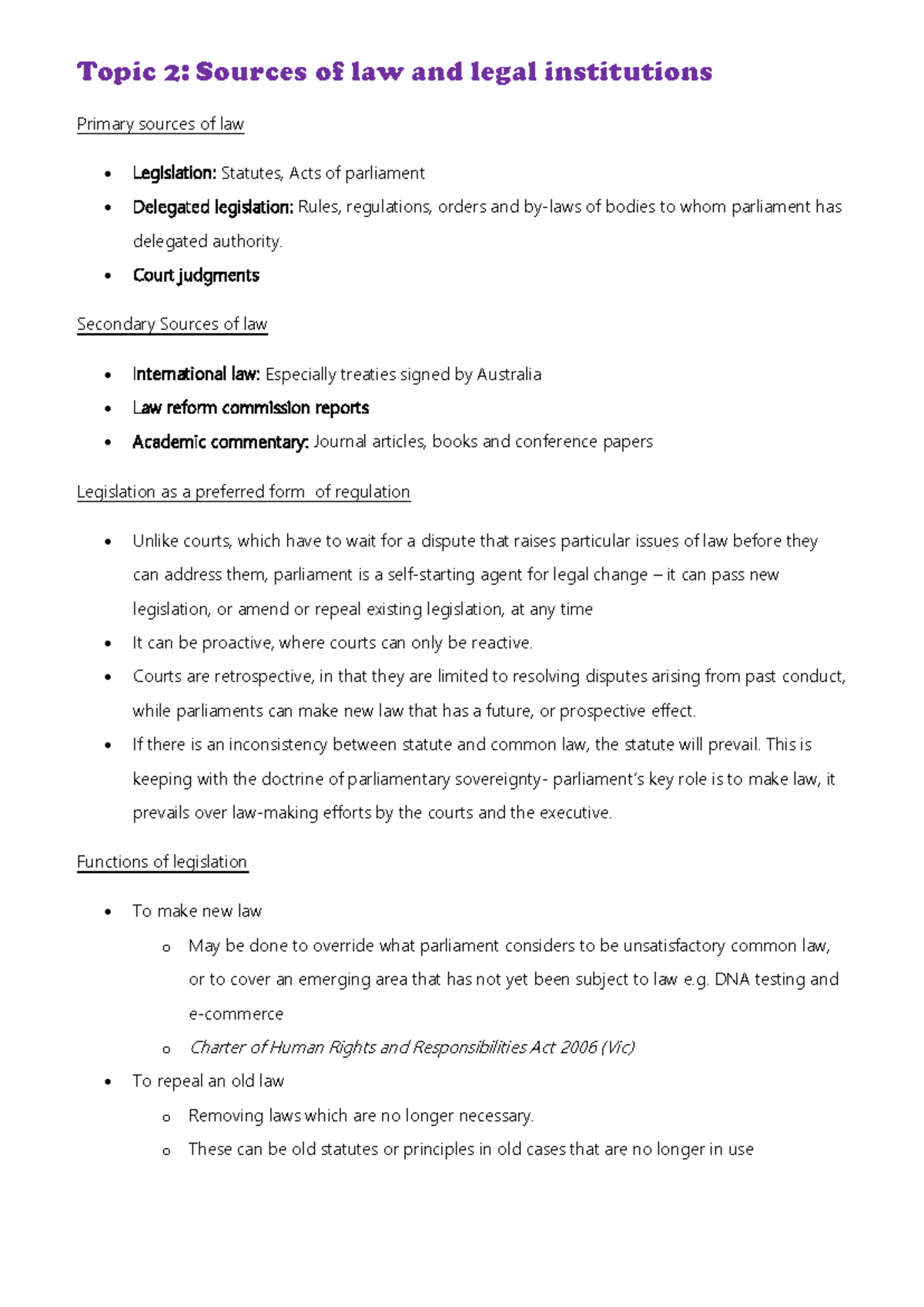 Sources of Law and Legal Institutions: Legislation and Court Judgments ...