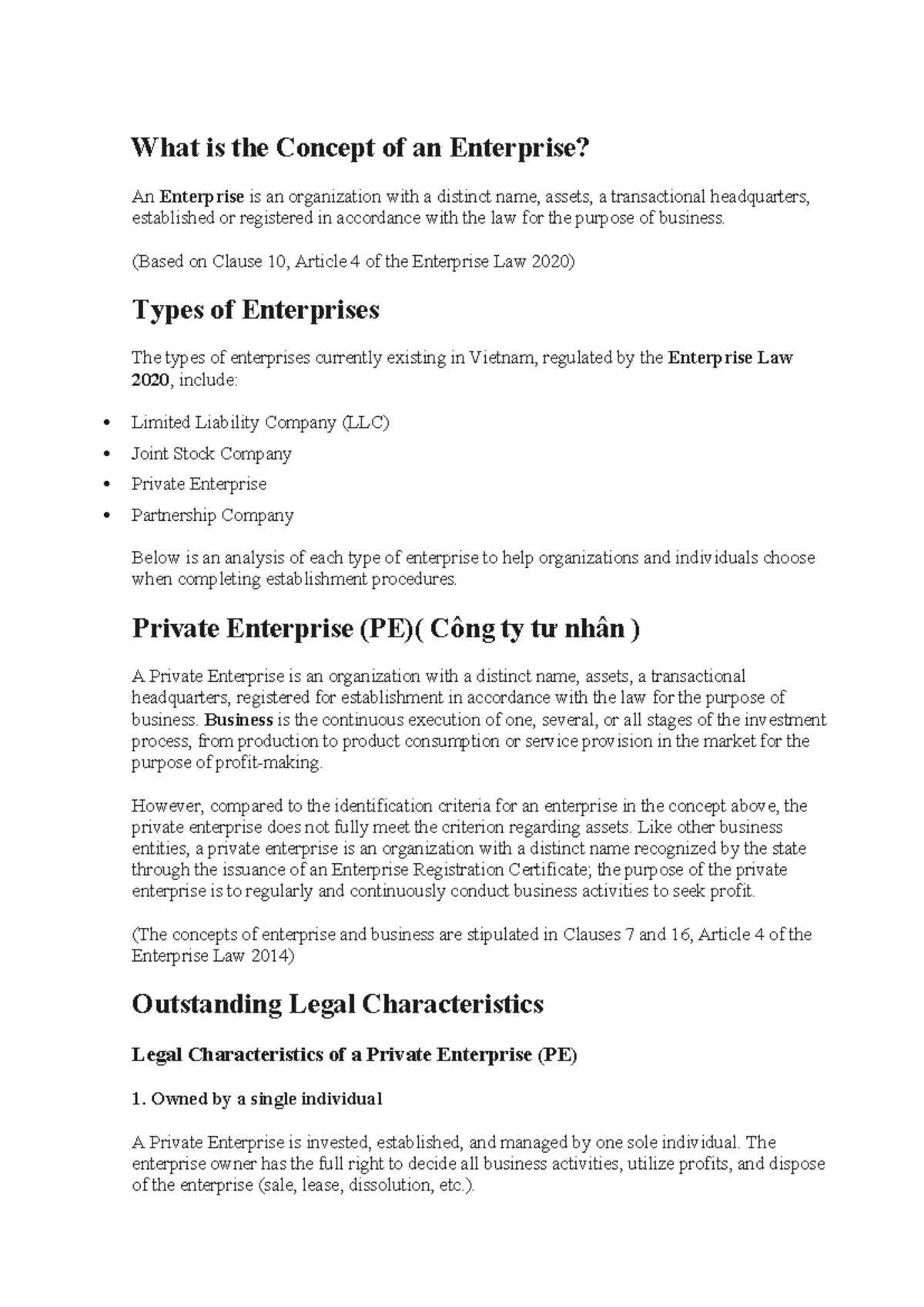 Understanding the Concept of an Enterprise: Types and Characteristics ...