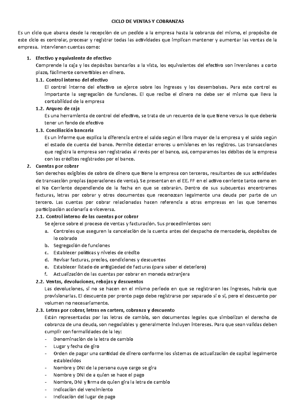 Apuntes sobre el Ciclo de Ventas y Cobranzas en Contabilidad - Studocu