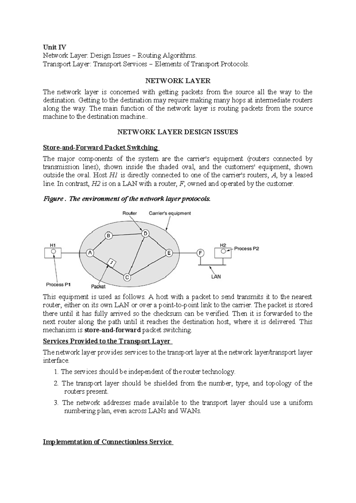 CN UNIT IV: Network and Transport Layer Design & Routing Algorithms ...