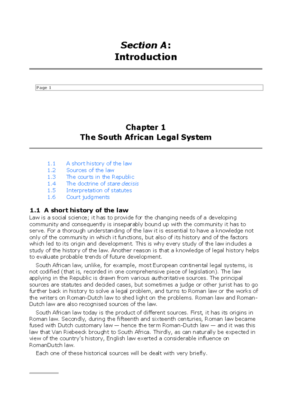 General Principles of South African Law: An Overview of Legal ...