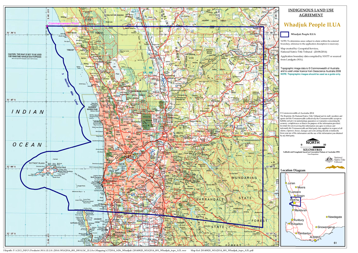 Map of Whadjuk People's ILUA Boundaries: Schedule 1 Insights - Studocu