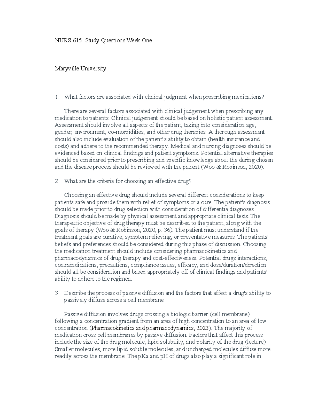 NURS 615: Week 1 Study Guide Questions and Answers - Studocu