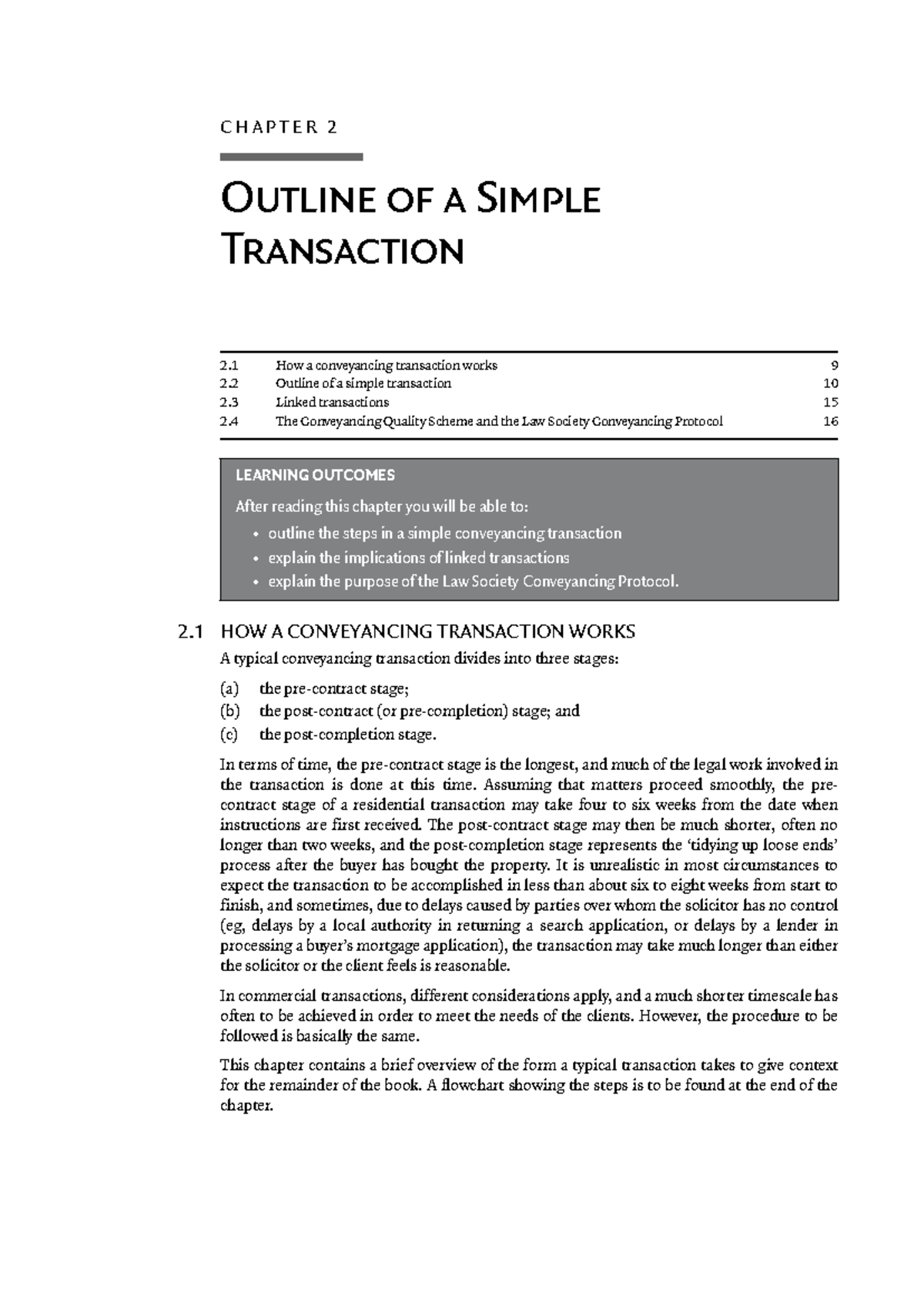 Chapter 02 - Outline of a Simple Transaction in Conveyancing - Studocu