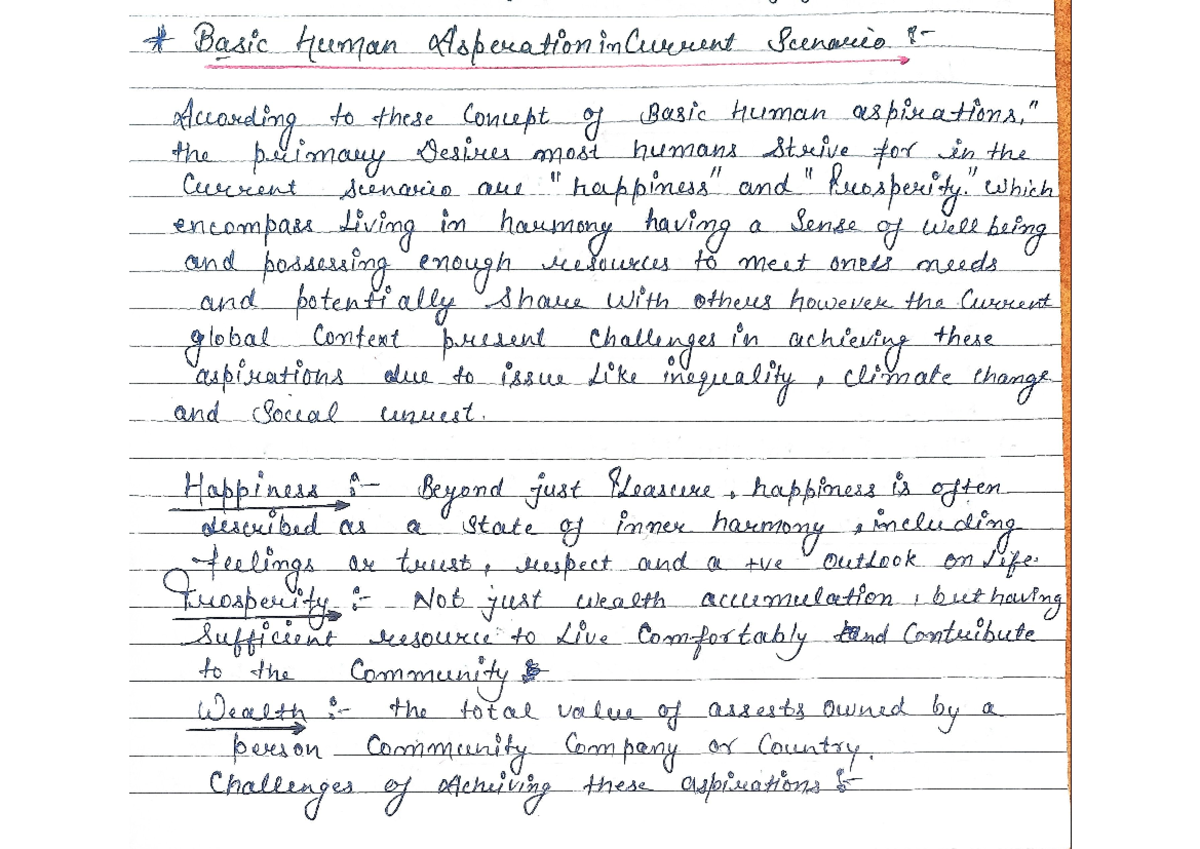 UHV human aspiration current scenario - Basic human Asperation in ...