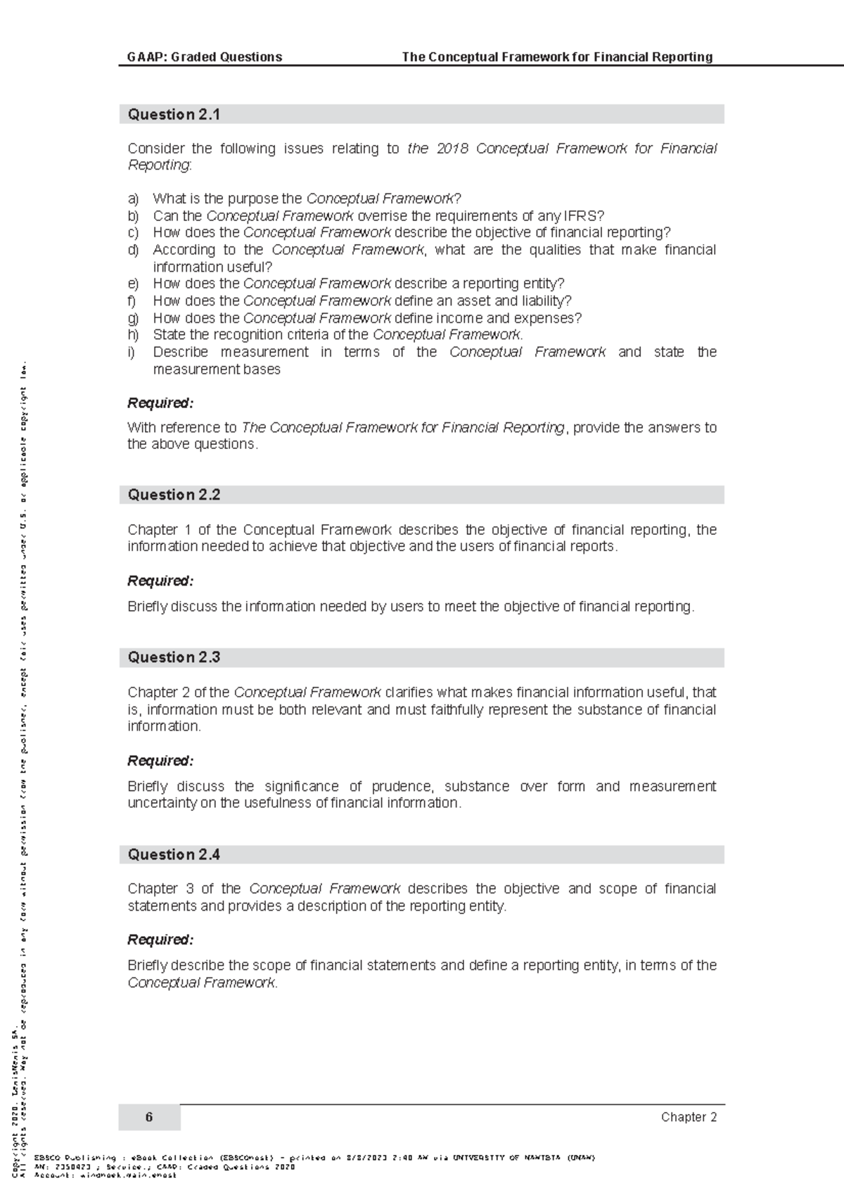 GAAP 2020: Guided Graded Questions on the Conceptual Framework - Studocu
