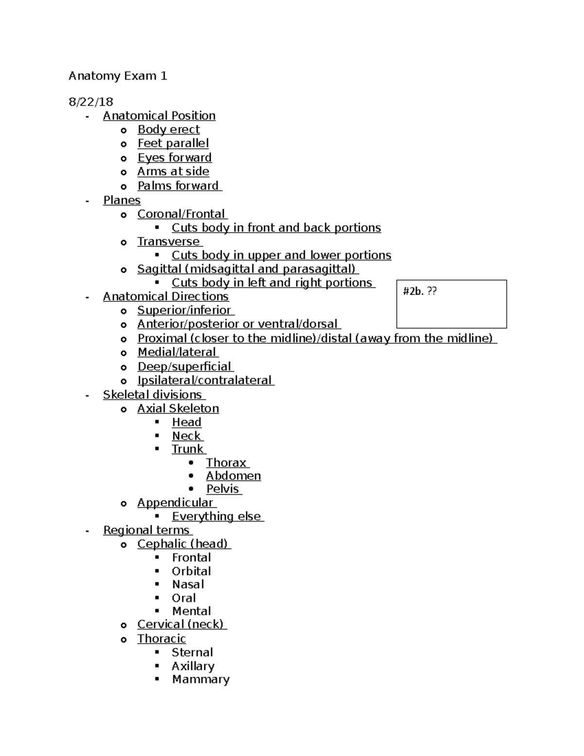 Anatomy BIOL 240 Exam 1 - Comprehensive Study Review and Topics - Studocu