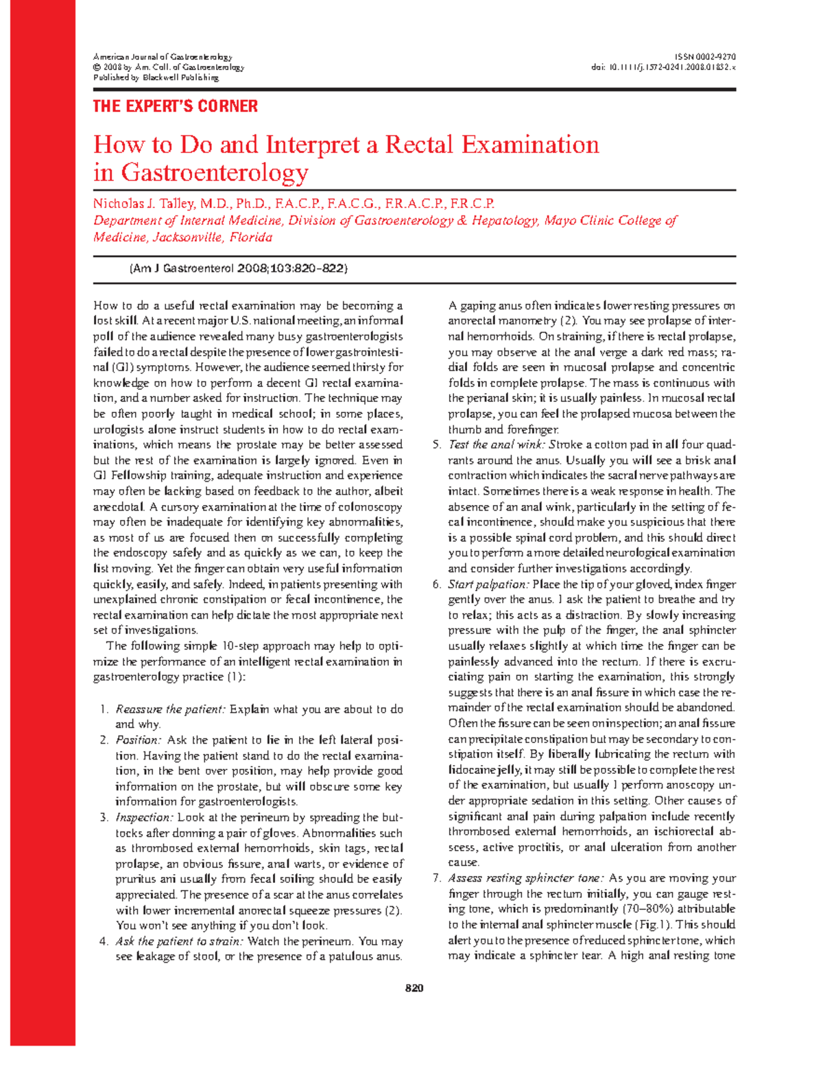32) How to Do and Interpret a Rectal Examination - American Journal of ...