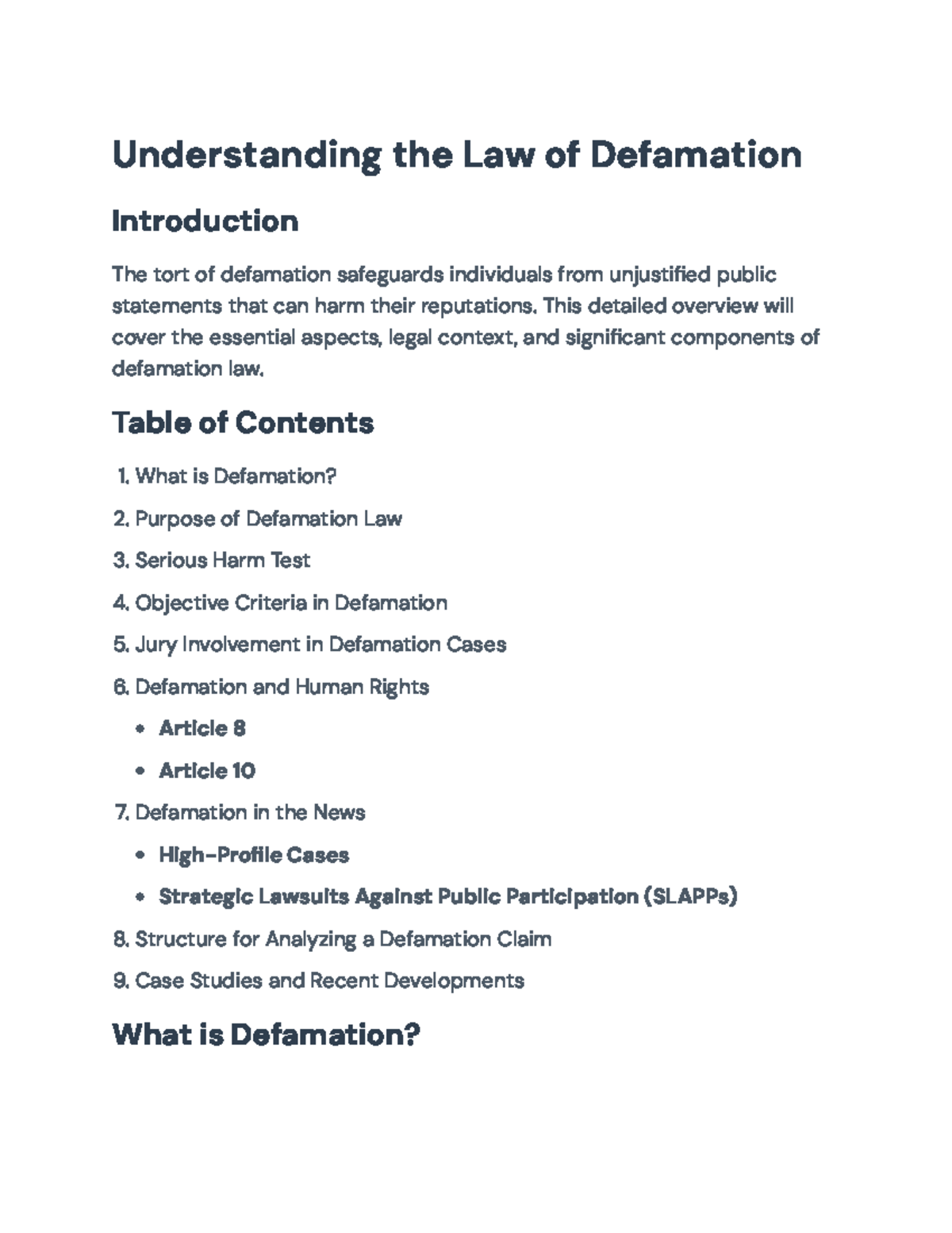 Understanding the Law of Defamation: Key Concepts and Case Studies ...