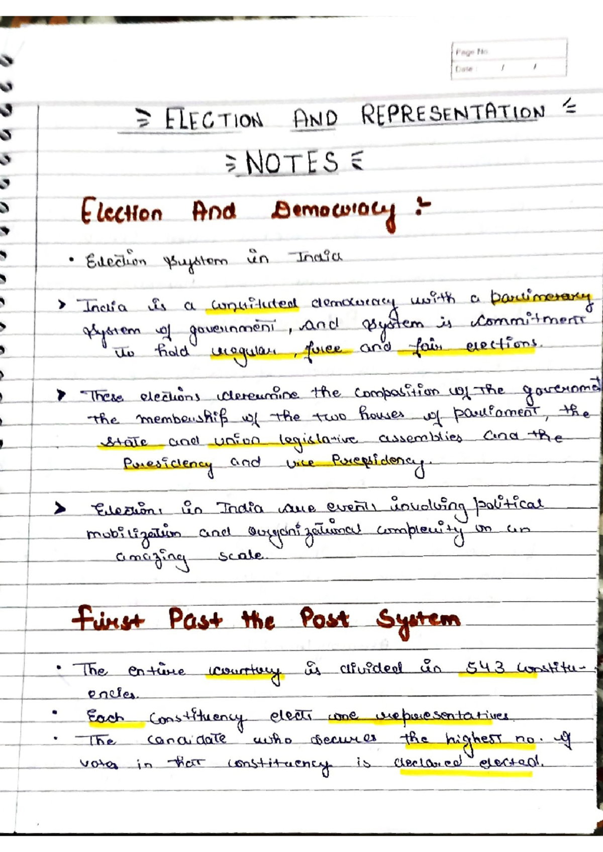 ELECTION AND REPRESENTATION NOTES (E) - Understanding India's Electoral ...