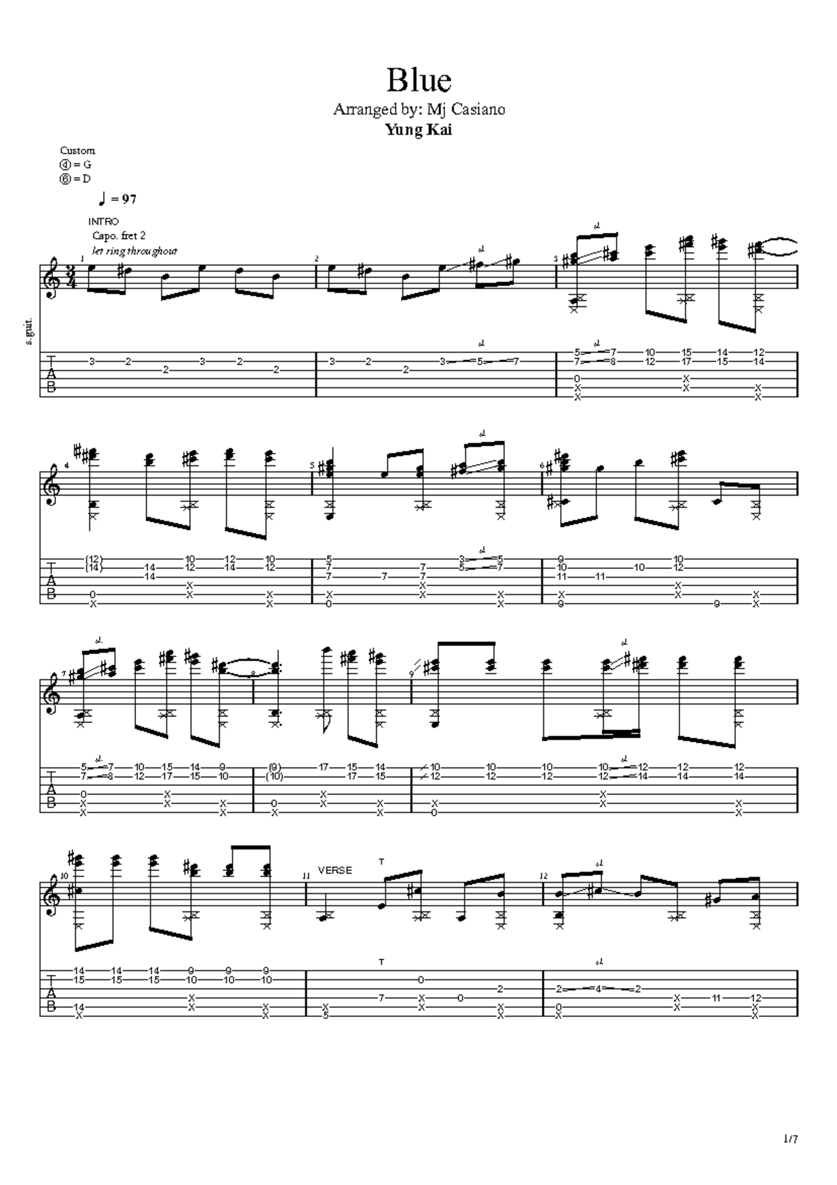 Blue - Guitar Tabs and Chords Guide - Studocu