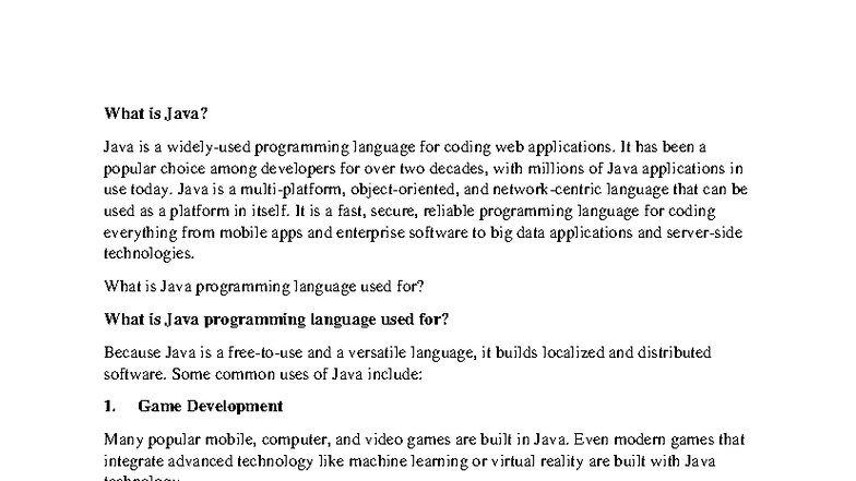 JAVA Introduction: Understanding the Versatile Programming Language ...