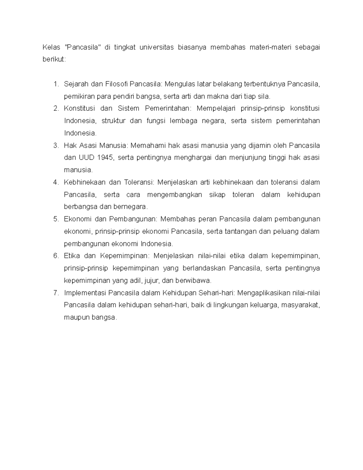 Materi Materi Untuk Kelas Pancasila Kelas Pancasila Di Tingkat