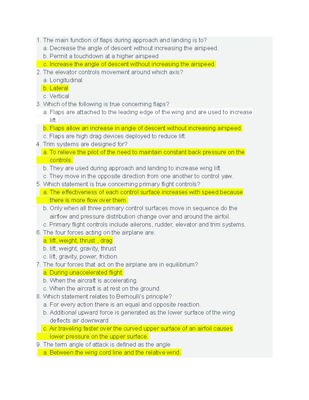 Pilot Training Study Guide: Key Concepts & Quiz Qs (AVIA 101) - Studocu