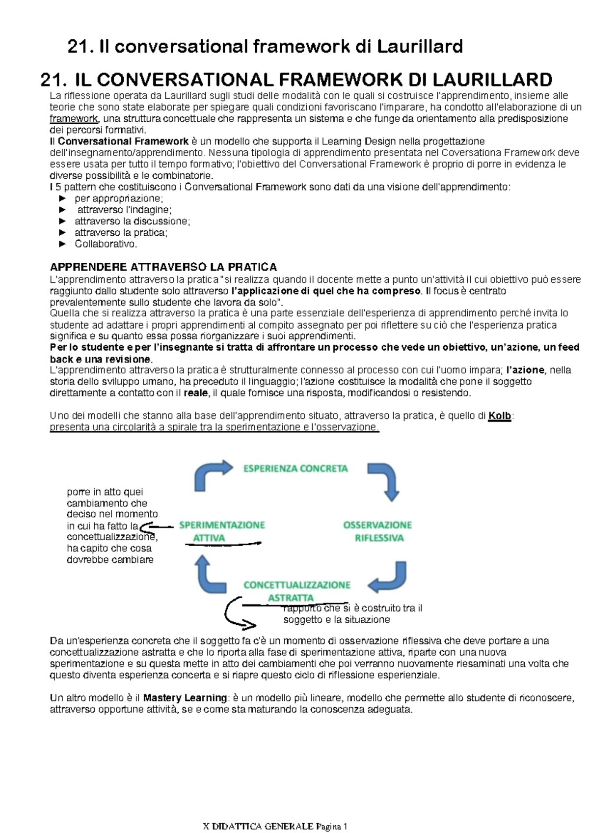 21. Il Conversational Framework di Laurillard: Apprendimento e Pratica ...