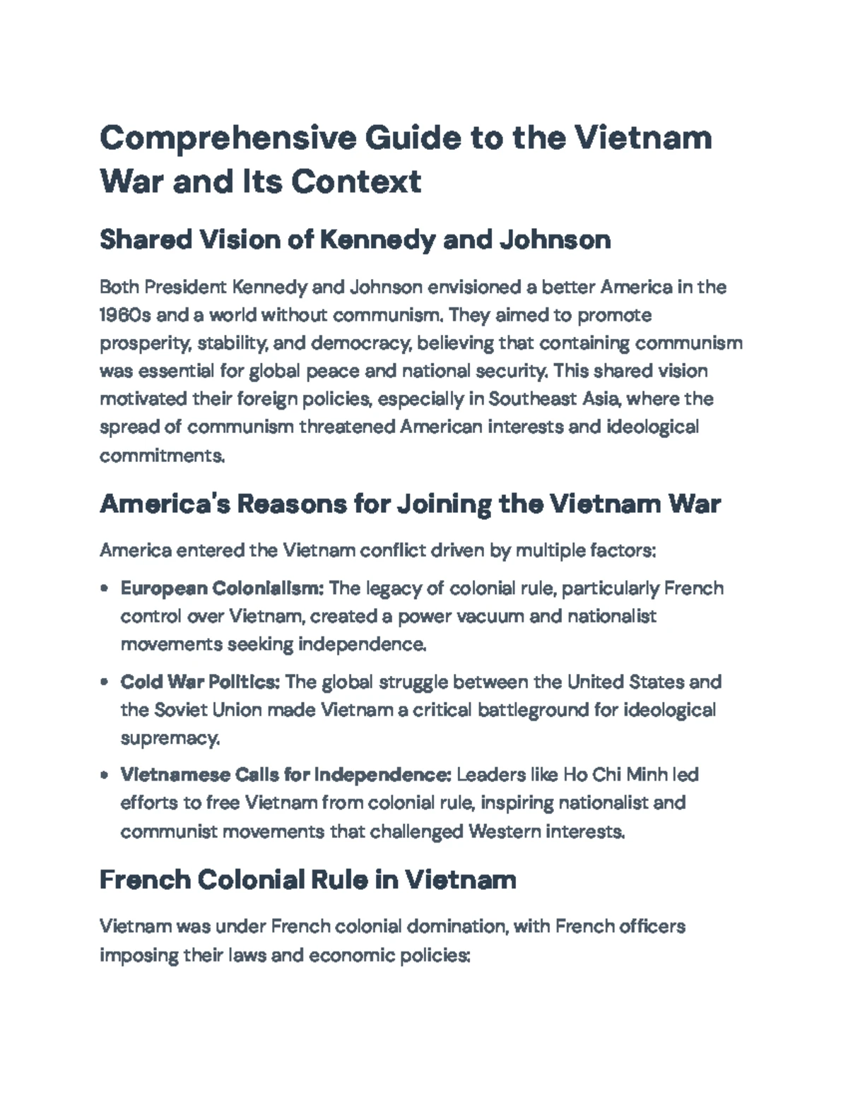 Comprehensive Analysis of the Vietnam War & U.S. Foreign Policy (HIST ...
