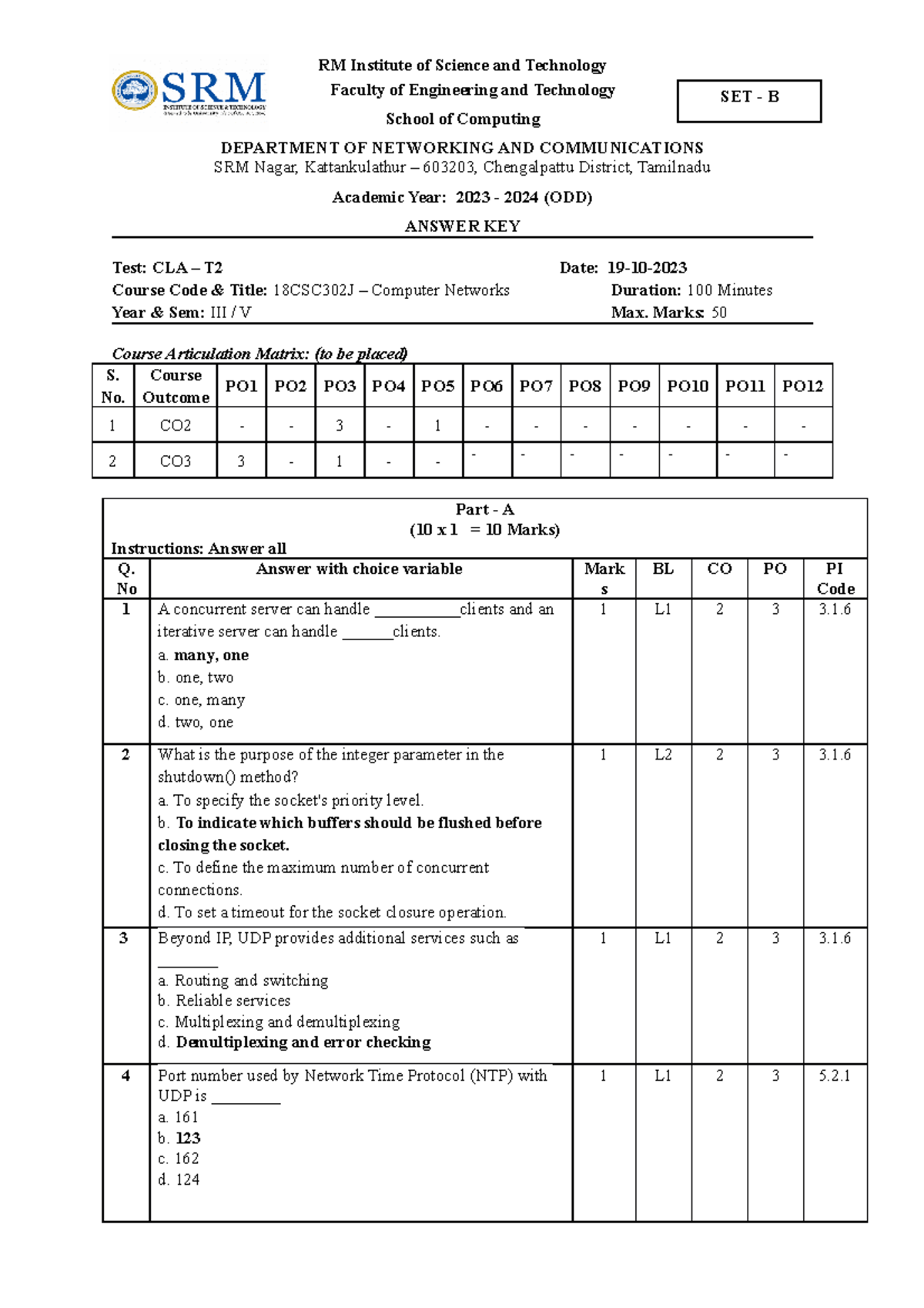 Computer Network Final - RM Institute of Science and Technology Faculty ...