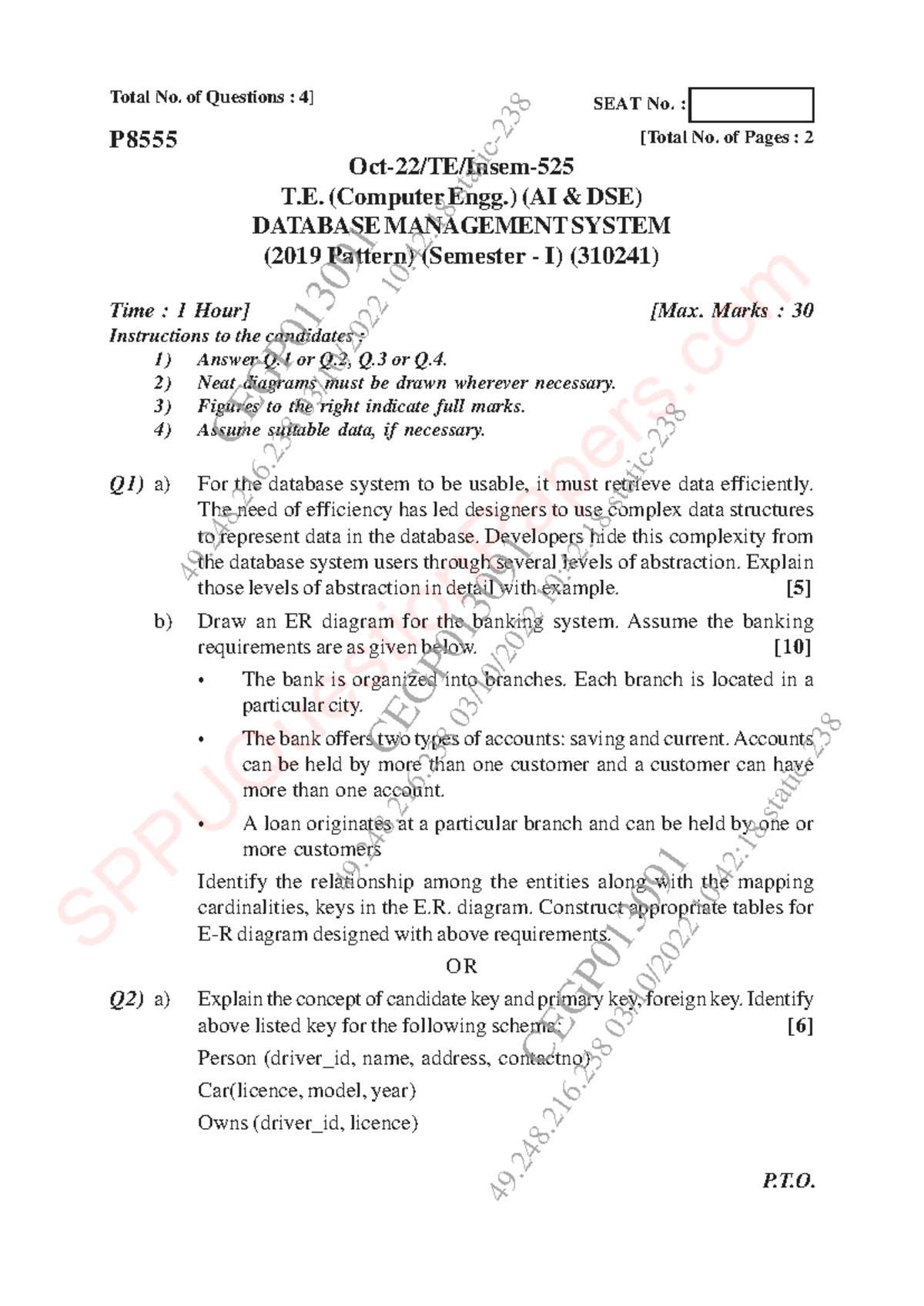 C 8.2 Database Management Systems (310241) - AI DSE Exam Notes - Studocu