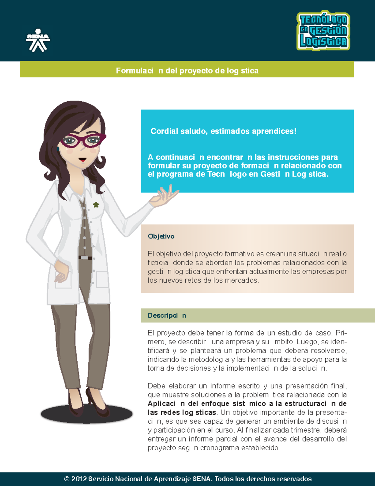 Formulacion DE Proyecto DE Logistica - Formulación del proyecto de ...