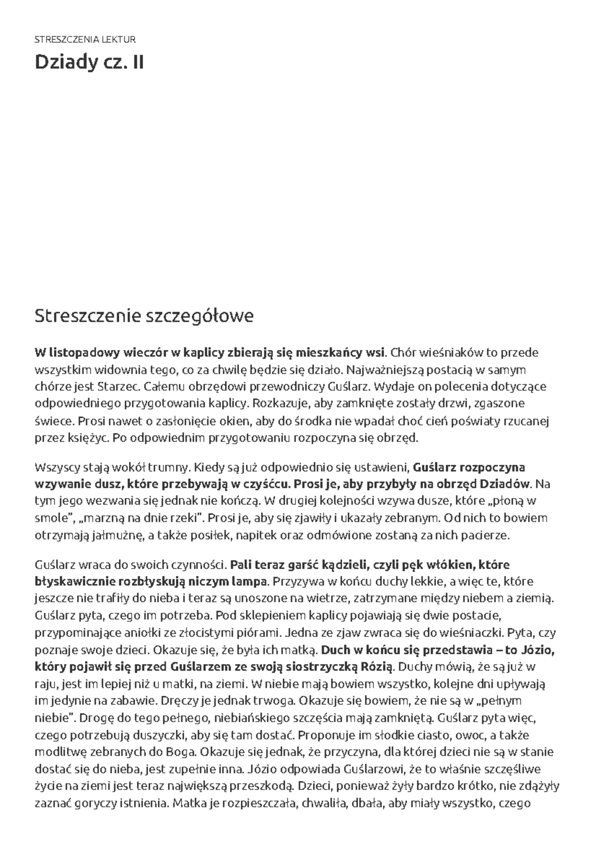 Sprawdzian Nr 1 Adam Mickiewicz Dziady Cz 2