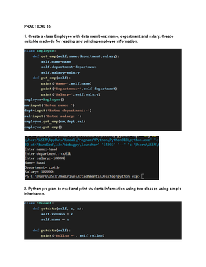 Practical 11 PY - PRACTICAL 11 1 a Python function that takes a number ...